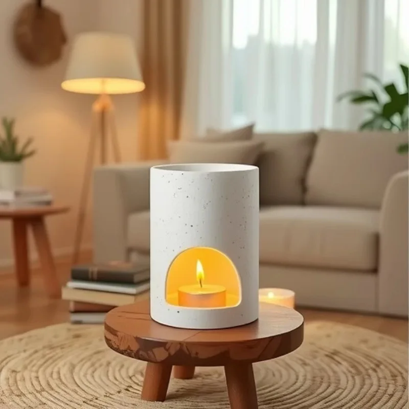 Simple Ceramic Aromatherapy Stove Essential Oil Wax Melt Incense Burner Bedroom Beauty Salon Fragrance Heater Tea Light Burner
