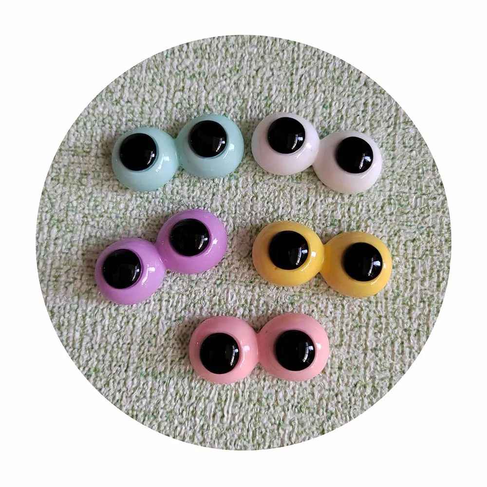 Kawaii Simulation Resin Cartoon Eyes Charms For Jewelry Making Bracelets Necklace Earrings Making Resin Flat Back Cabochon