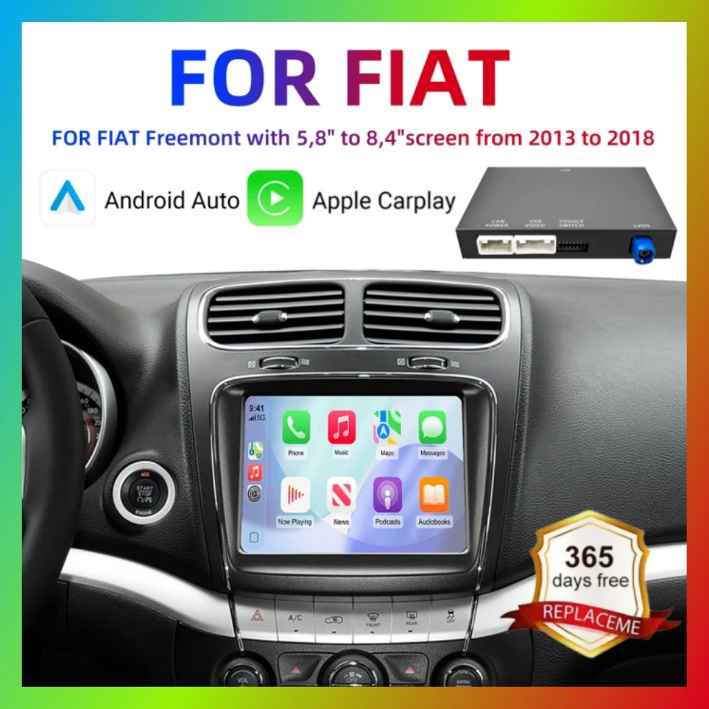 Wireless CarPlay Android Auto Retrofit Kit Decoder Box For Fiat Freemont 2013 2014 2015 2016 2017 2018