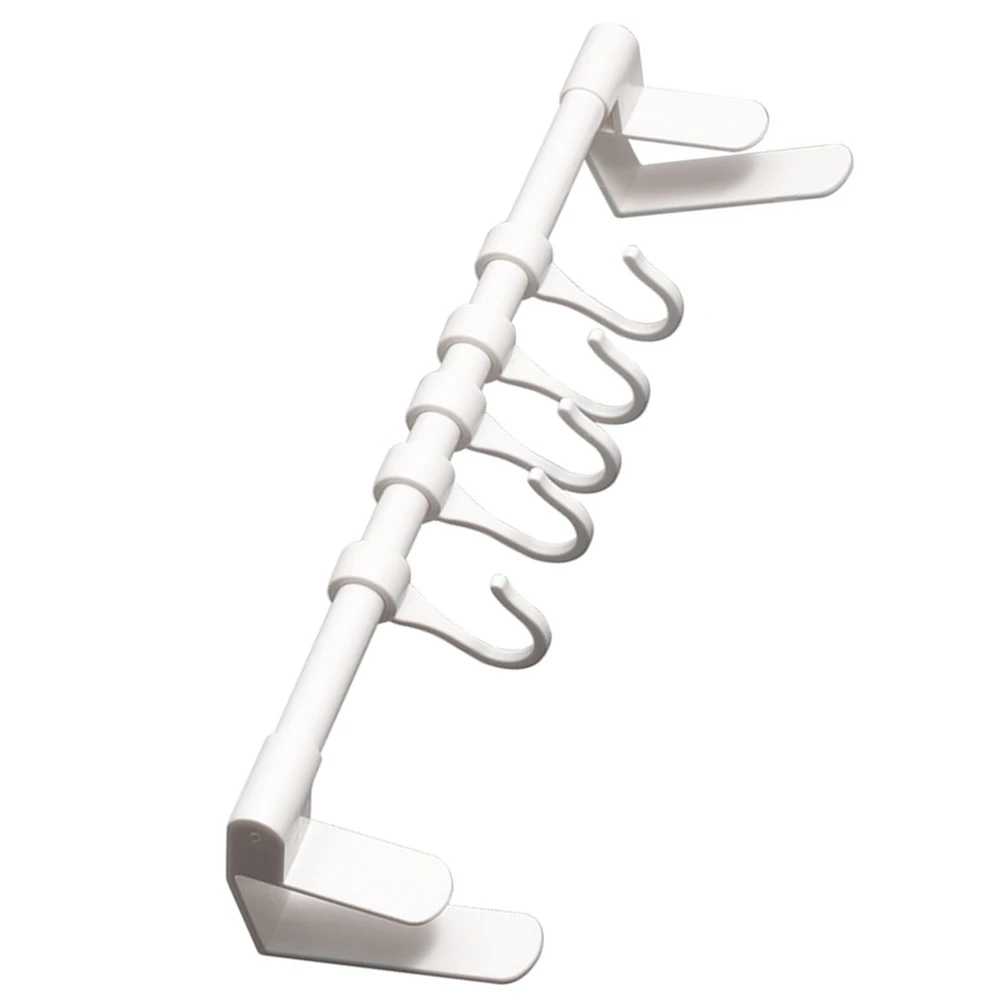 

Punch-free Hooks Kitchen Cabinet Storage Rack White Plastic Hangers Multi-functional Utensil Cutlery Kitchen Ware