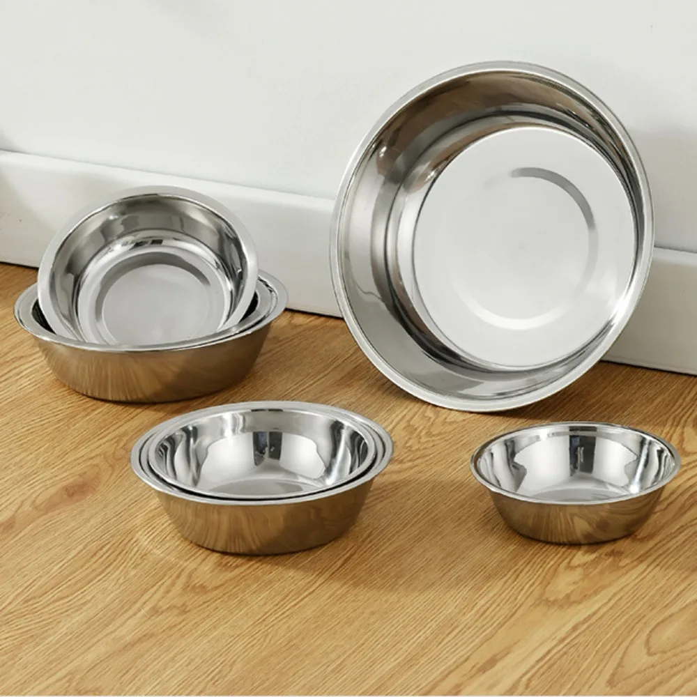 

Large Capacity Dog Bowl Stainless Steel Pet Feeding Bowl Cat and Dog Food Drinking Bowl Metal Feeder Durable and Cheap