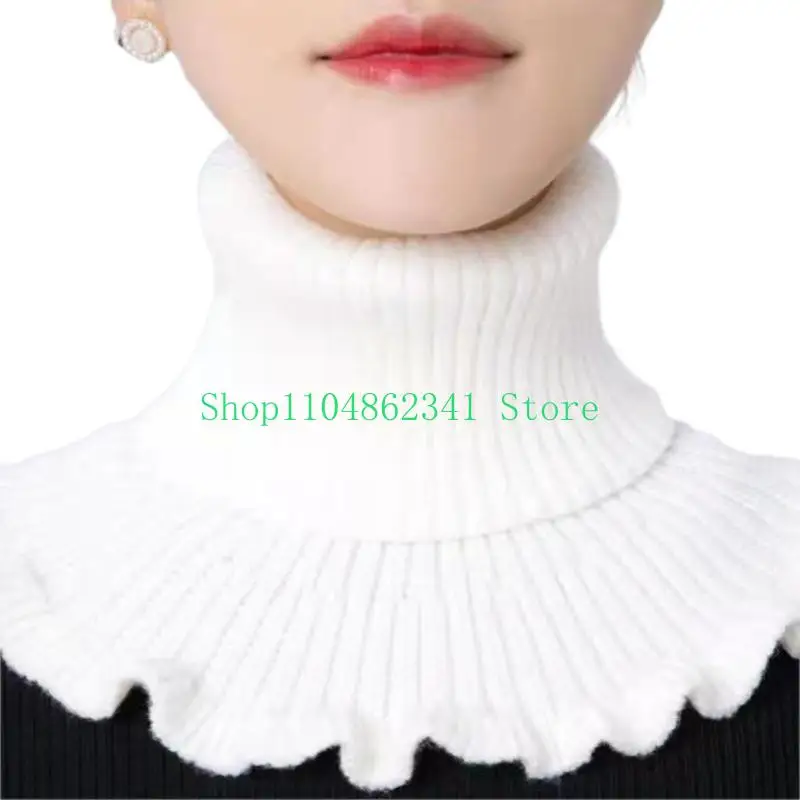 5ASD Turtleneck malha colarinho falso elástico colarinho falso colarinho destacável colarinho falso colares inverno