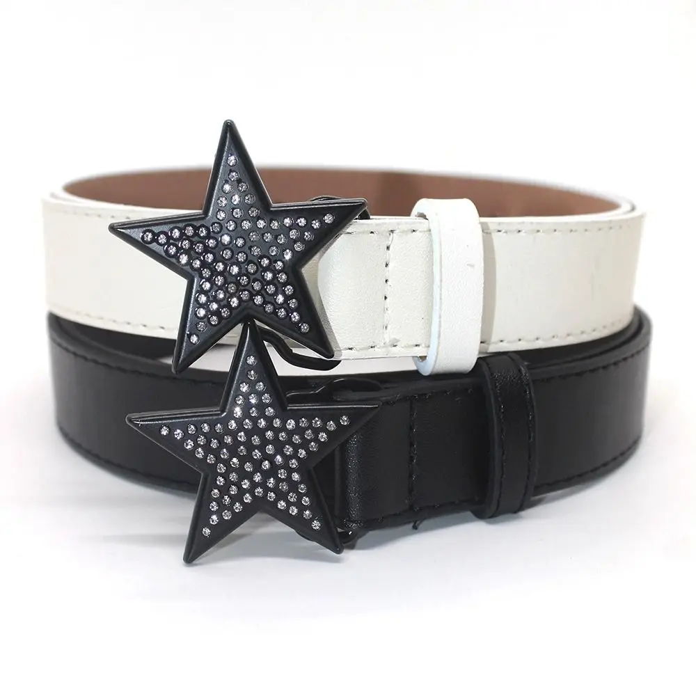 

Retro Width Waist Belt PU Leather Y2k Waist Strap Alloy Adjustable Waistband Star Buckle Belt Corset Belt Women Waist Belt