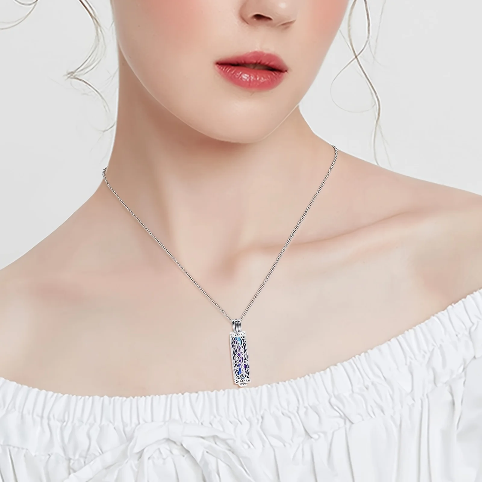Cylinder Cremation Jewelry Tree of Life Urn Ashes Necklace for Women Men Vial Cremation Ash Pendant Loved One Memorial Jewelry