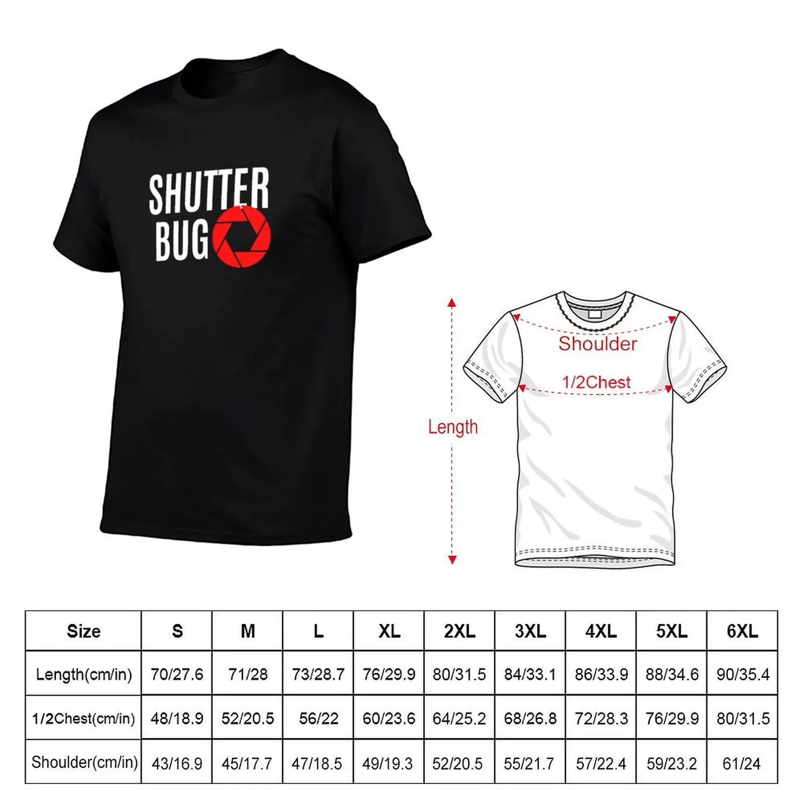 White shutterbug and red aperture design for photographers and camera enthusiasts T-Shirt