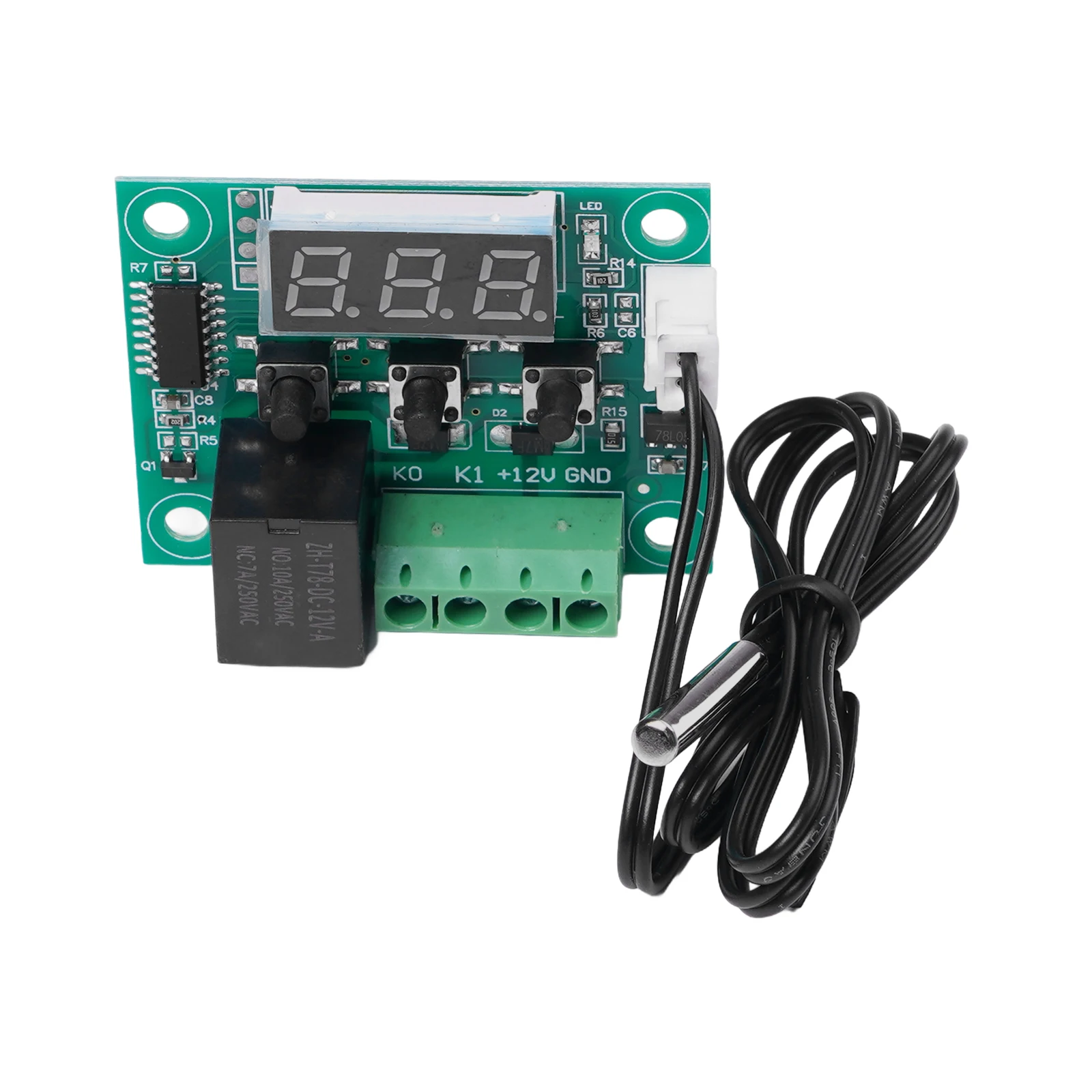 

12V Digital Temperature Controller with Sensor Relay Switch for W1209 Temperature Range 50 to 110 Celsius Degrees 10A Output