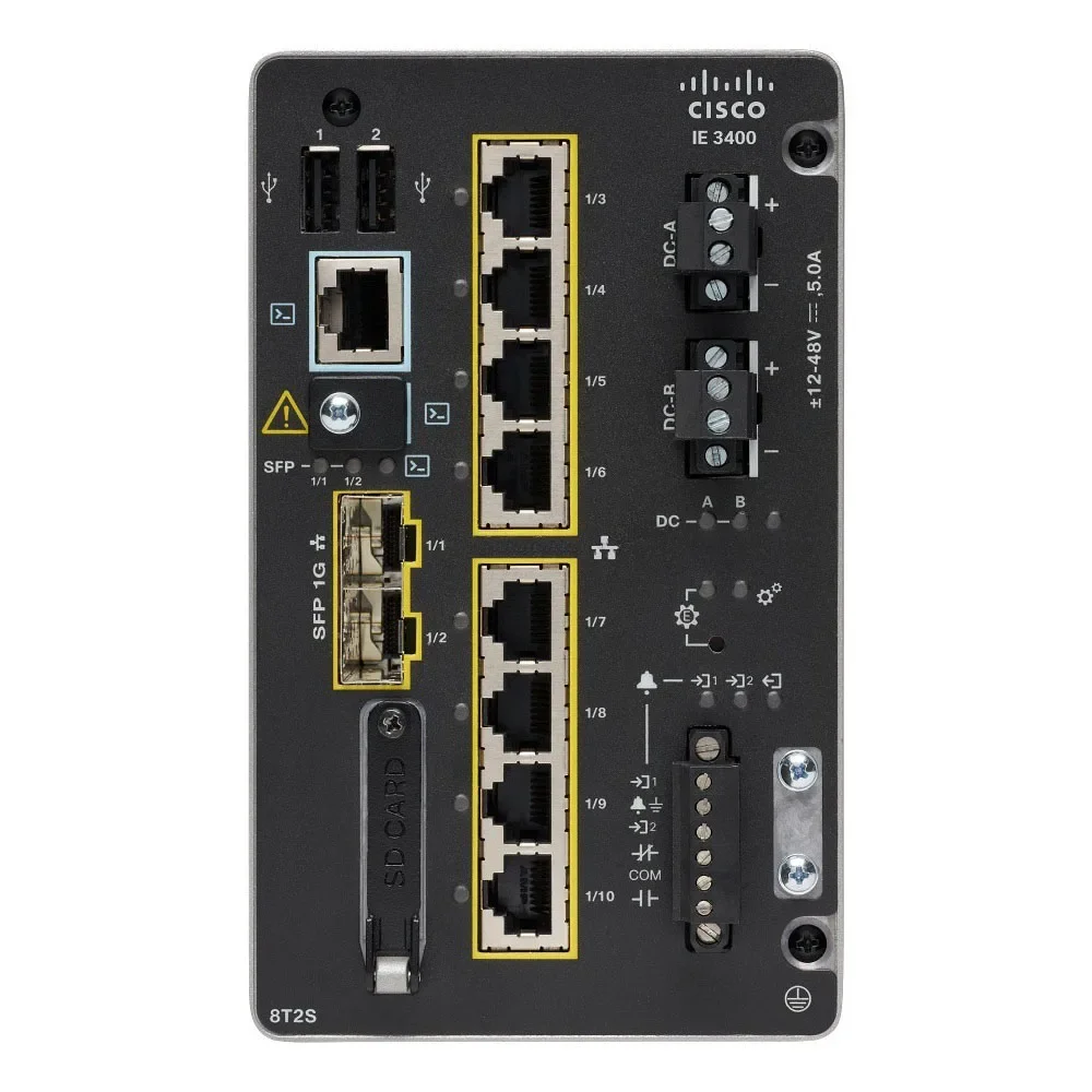 حار بيع IE-3400-8T2S-E الأصلي نيكزس الإنترنت مُدارة 10 جيجابت ميناء poe sfp الصناعية محول إيثرنت