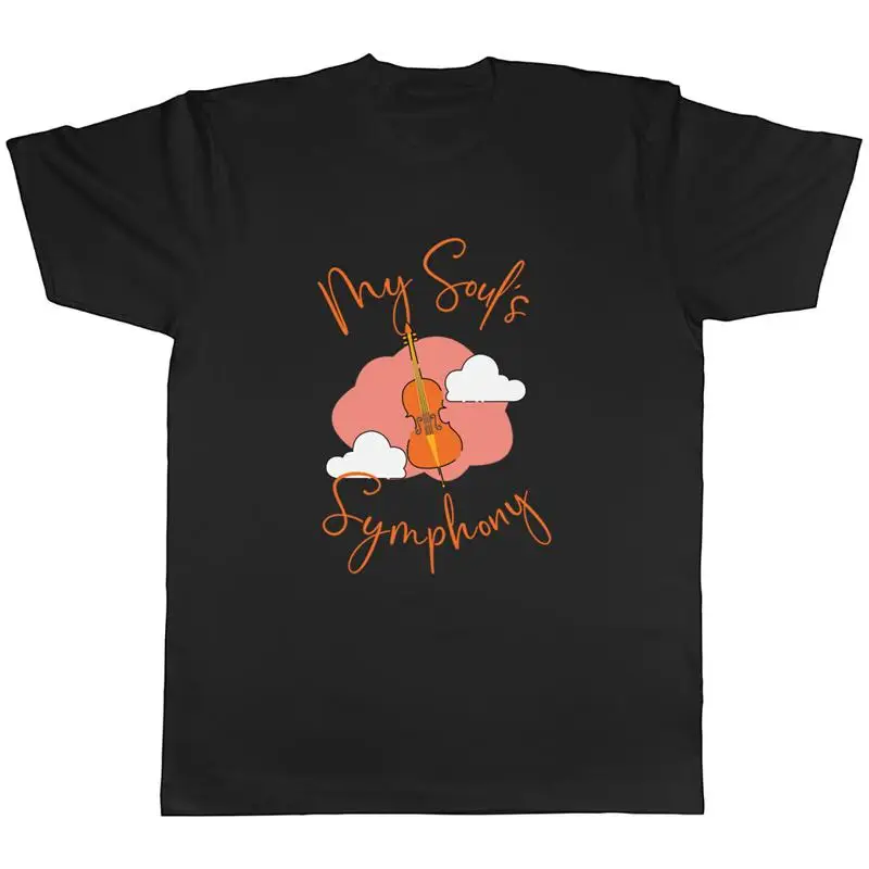 Camiseta para hombre con instrumento de violonchelo, camiseta musical sinfónica de mi alma, regalo