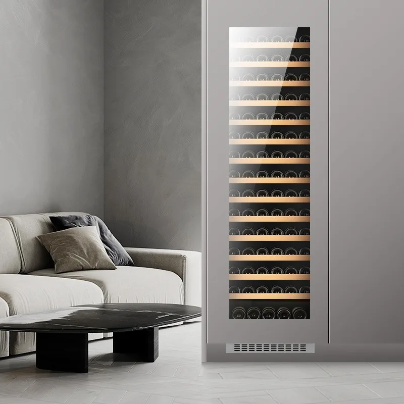 For Laputini Inverter Wine Cooler Built-in Dual-Zone Wine Fridge Thin Refrigerated Cabinet for Red Wine and Cigars