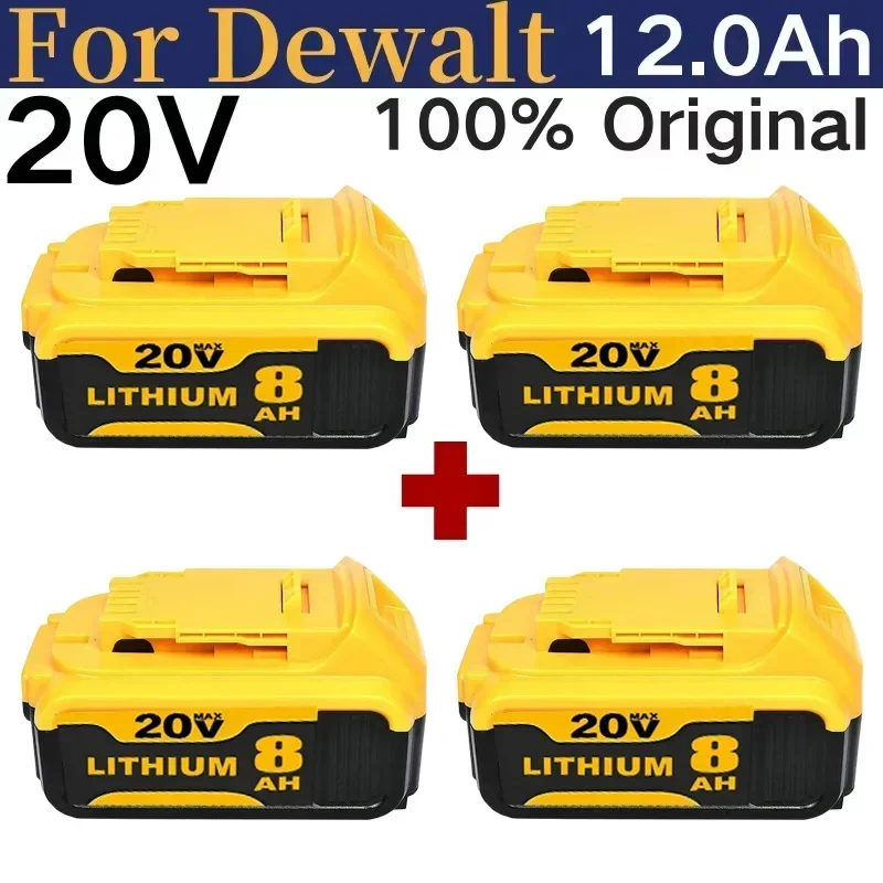 20V DCB200 12000mAh Replacement Li-ion Battery for DeWalt DCB205 DCB201 DCB203 Power Tool Battery 20 Volt MAX  With Charger