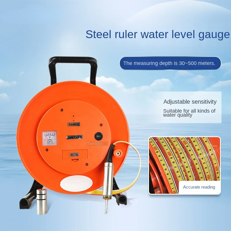 Portable Underground Water Level Water Depth Measuring Instrument Stainless Steel Cable Well Depth Measuring Meter