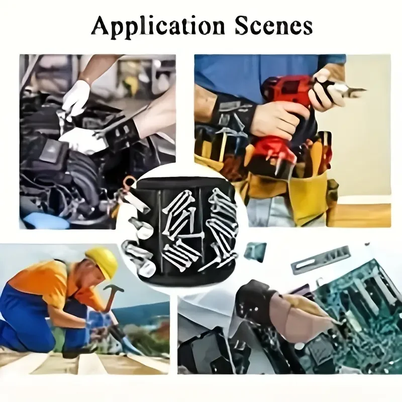 Magnetic Wristband for Holding Screws Nails Drilling Bits Wrist Tool Holder Belts with Strong Magnet Cool Gadgets for Worker