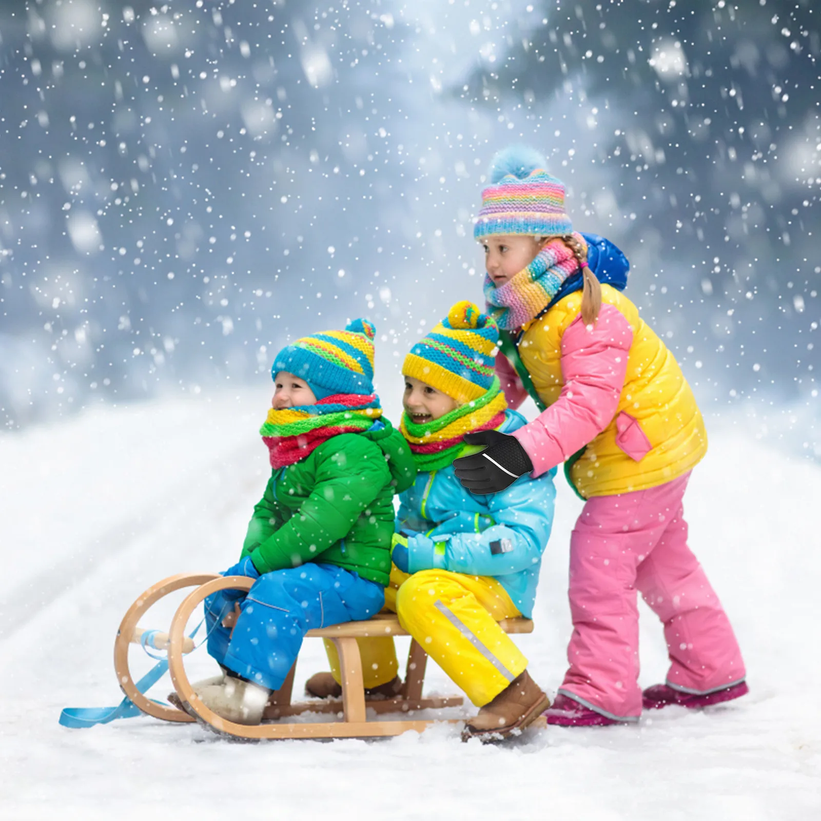 Guantes Térmicos de forro polar para deportes al aire libre para niños, guantes impermeables para correr, antideslizantes, a prueba de viento, pantalla táctil para niño y niña