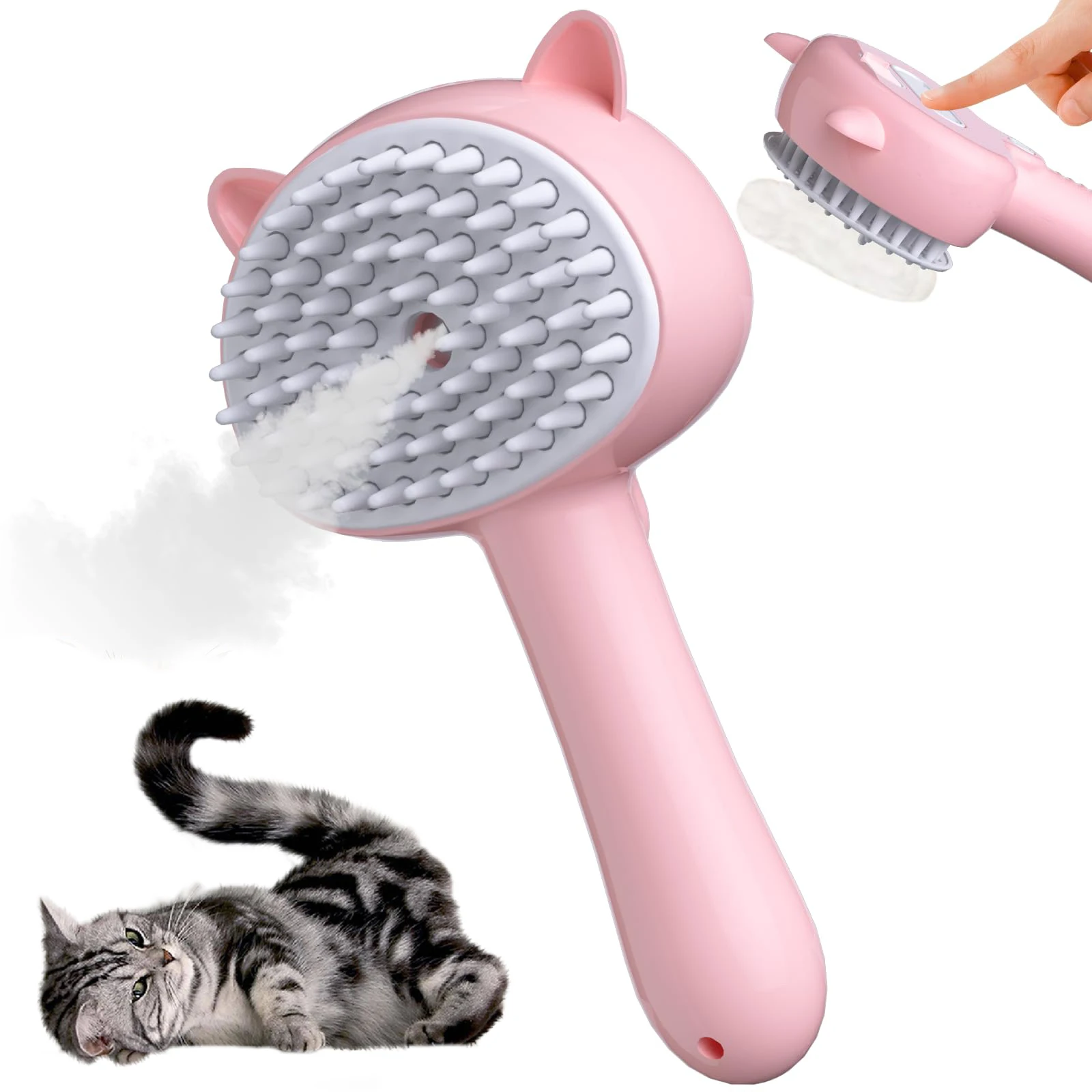 Steamy Brush for Cat Dog Electric Sprayer Massage 3 in 1 Massage Pet Grooming Shedding Cat Steam Brush Hair Removal Combs