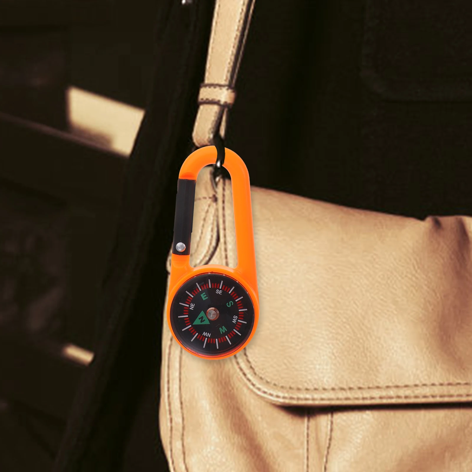 

12 Pcs Compass Carabiner Camping Accessories Bulk Portable Outdoor Plastic Mini Compasses Travel Keychai with Hook