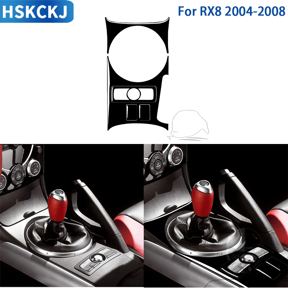 

For Mazda RX8 2004 2005 2006 2007 2008 Accessories Car Interior Black Plastic Gear Control Console Panel Trim Sticker