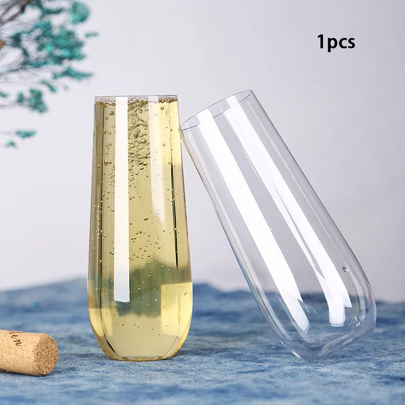 1pc Champagner glas transparentes Plastik Whisky glas bruchs ichere wieder verwendbare Getränke