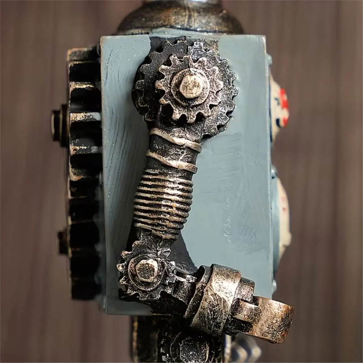 Multi-use Gear Retro Resin Steampunk Robot Figurine Miniature Model Ornaments Handicraft Collectibles Model Living Room Home Dec