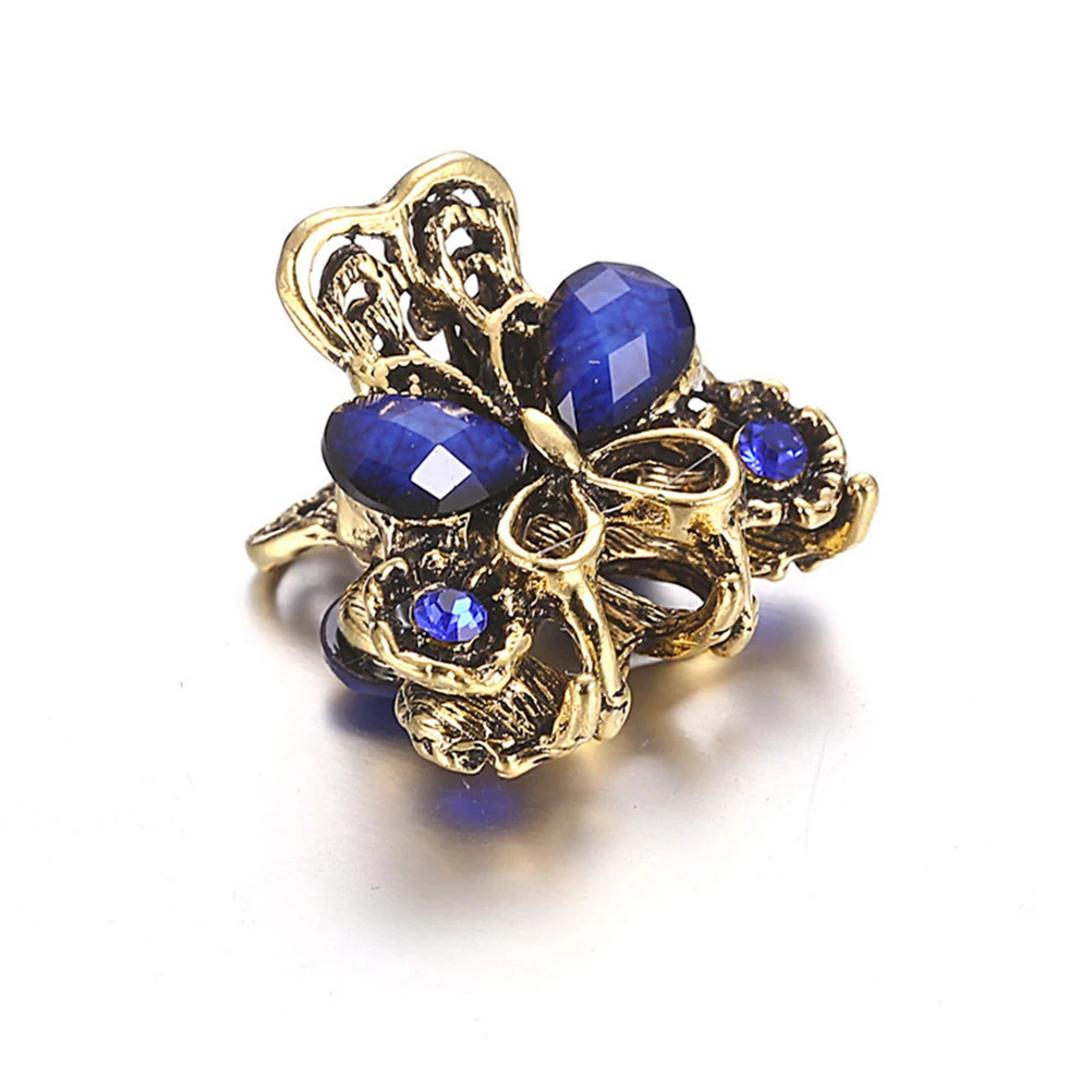 

4pcs Vintage Alloy Clips Non-Slip Clamps For Women Girls Purple Random Pattern Durable Fashionable All
