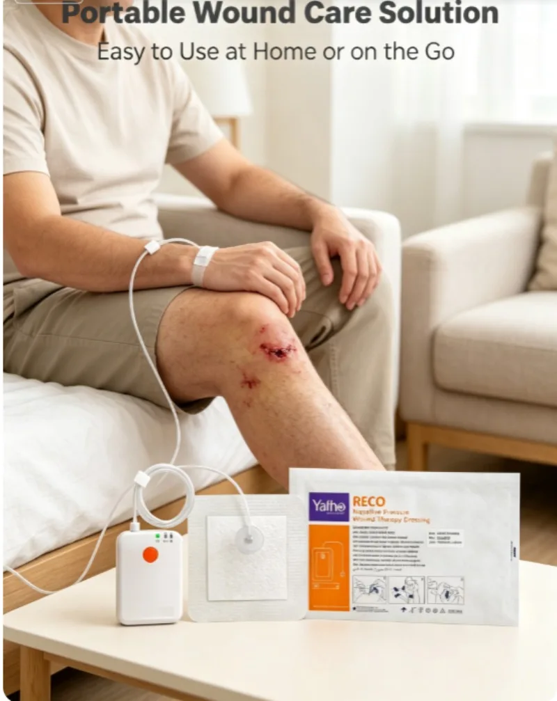 Complete NPWT Wound Dressing Kit Pump 2 AA Batteries Negative Pressure Wound TherapySingle Use CE Marked Medical Kit