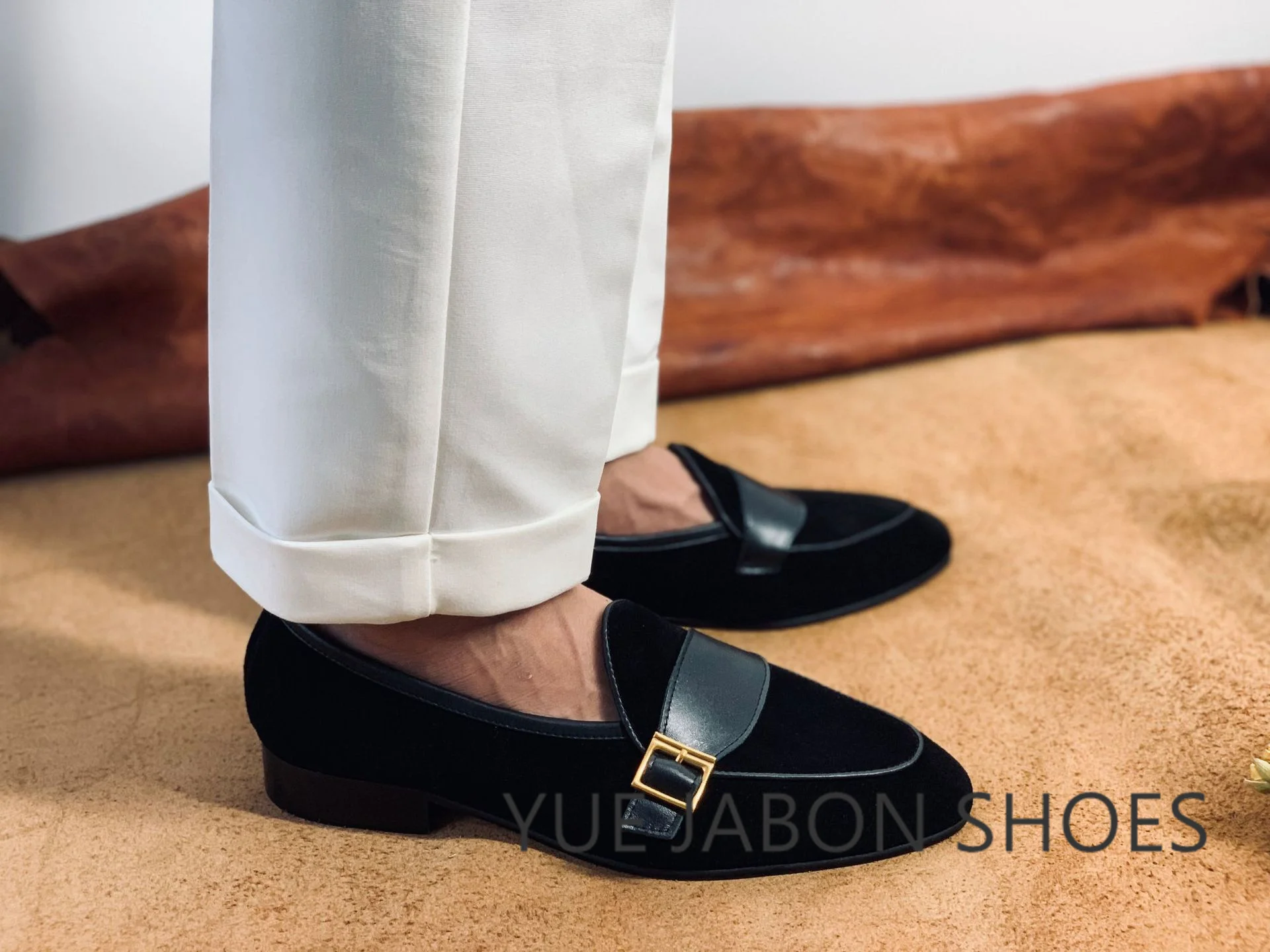 Italian Genuine Leather Slip-on Shoes Mens Business Dress Square Toe British Slip-On Formal Casual Loafer Party Shoes Wedding