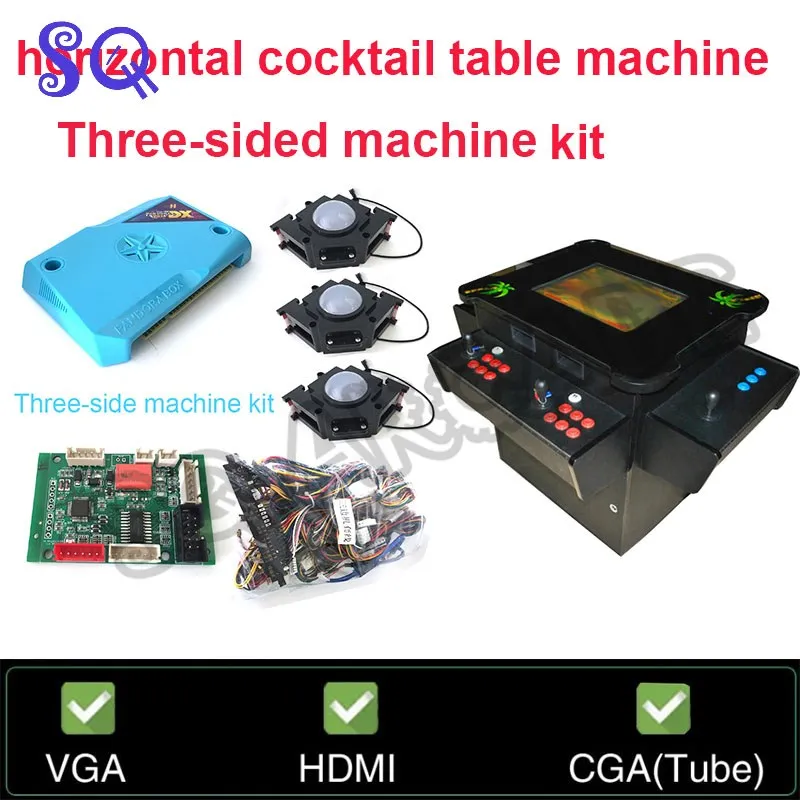 Pandora Dx 3000 In 1 Diy Kit Cocktail Table Game Board 3 Sided Machine With 3 Tracking Ball USB Converter Vertical/Cocktail