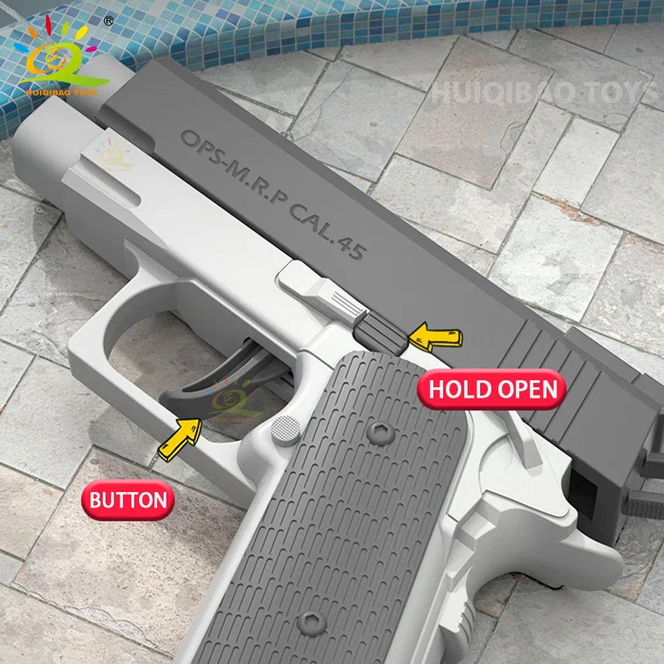 Huiqibao ปืนยิงน้ำ M416ทะเลทรายพกพาได้, ปืน M1911นกอินทรีทะเลทรายเกมยิงกลางแจ้งของเล่นแฟนตาซีสำหรับเป็นของขวัญสำหรับเด็ก