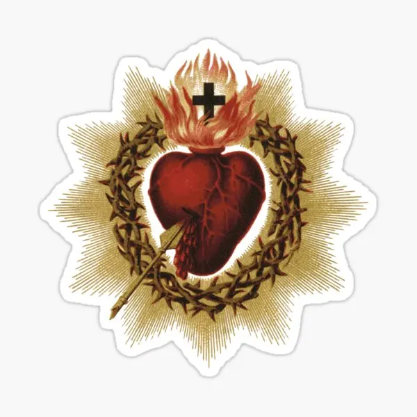 Sacred Heart Of Jesus Catholic  5PCS Stickers for Window Funny Decorations Home Living Room Cute Luggage Laptop Bumper Kid Anime