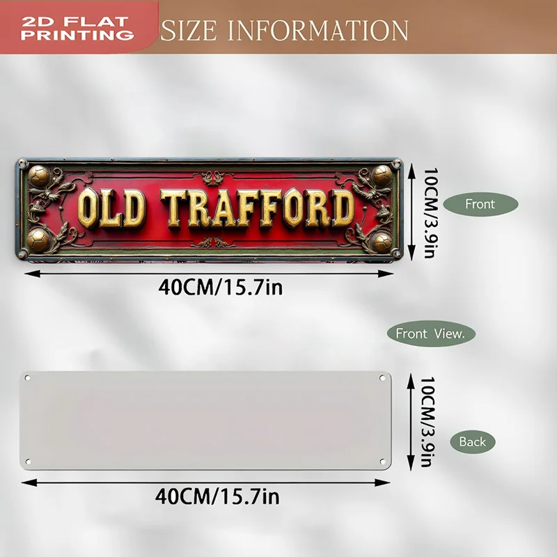 ป้ายตกแต่งแบบแบน 2 มิติ, ป้ายและแผ่นป้ายตกแต่งแบบแบน 2 มิติ, ป้ายติดผนังอะลูมิเนียมสไตล์วินเทจ ตัวอักษรสีทอง (10x40 ซม./ 3.9x15.7 นิ้ว), สไตล์บ้านไร่