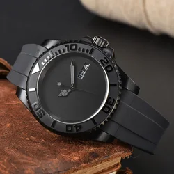 NH35 NH36 Men‘s Yacht Design Watches 40.5mm Custom Logo Automatic Waterproof Wristwatches All Black Luxury Stainless Steel Case