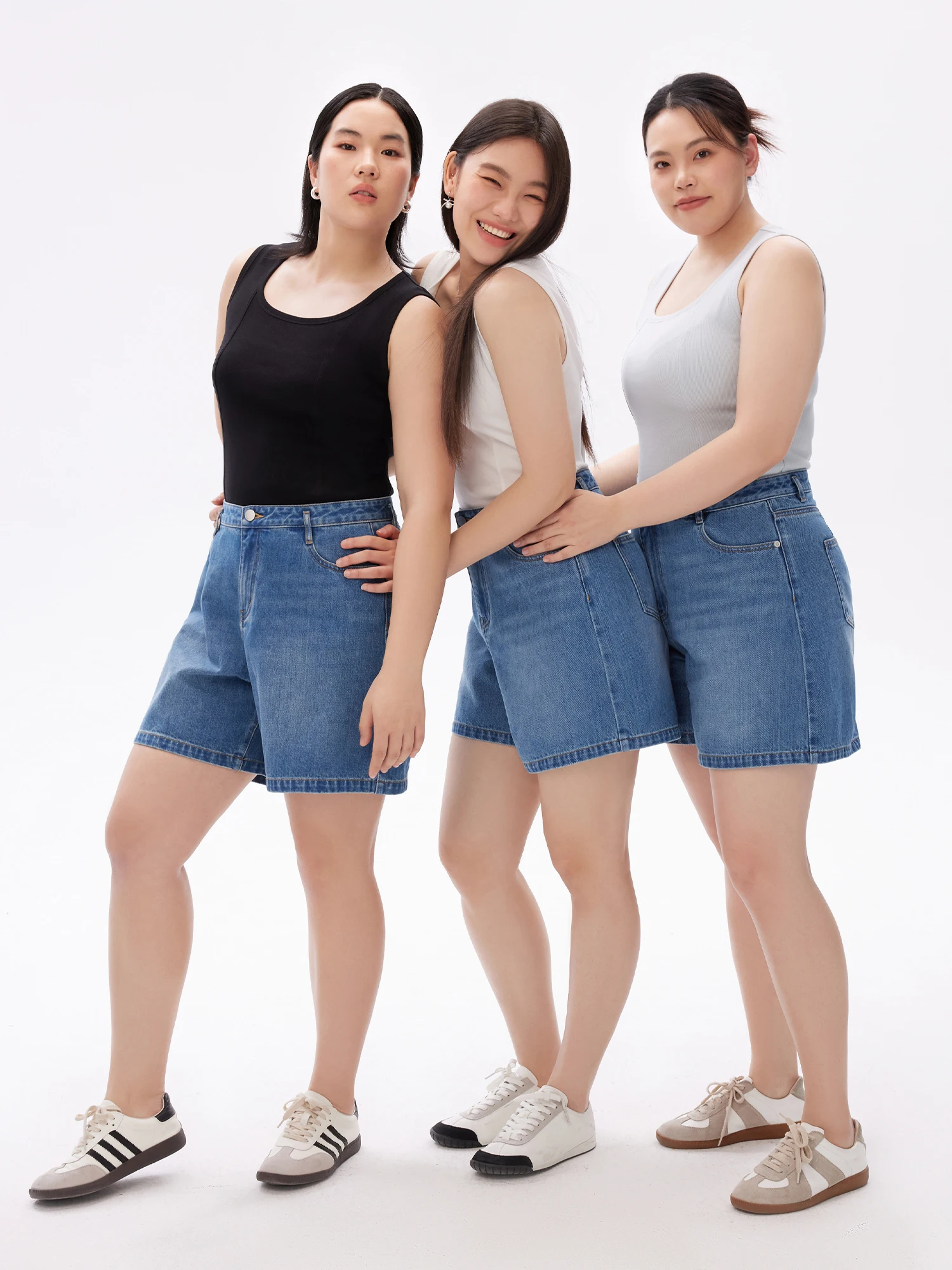 

DUSHU 2022, летние женские утягивающие джинсовые шорты больших размеров с высокой талией, эластичные повседневные джинсы-бермуды средней длины