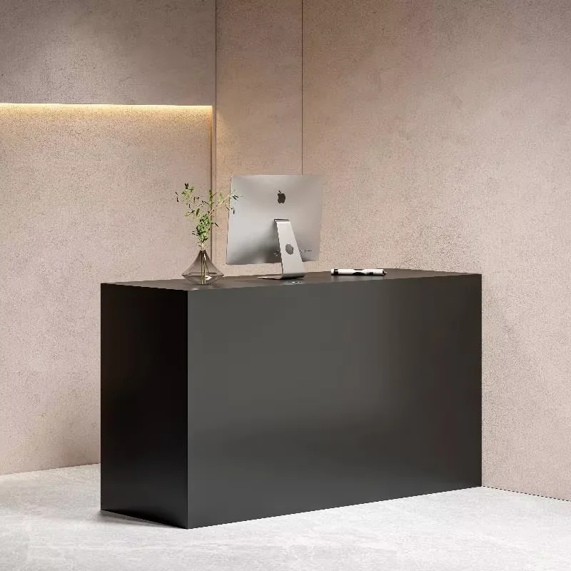 Barber Black Reception Counter Beauty Luxury Design Shop Bakery Reception Counter Retail Store Theke Empfang Office Furniture