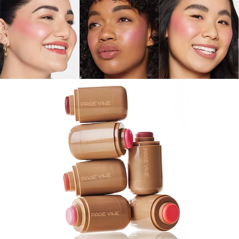 Powder Blusher Stick Lip And Cheek Dual-use Cream Durable Brighten Complexion And Long Lasting Waterproof Natural Powder Blush