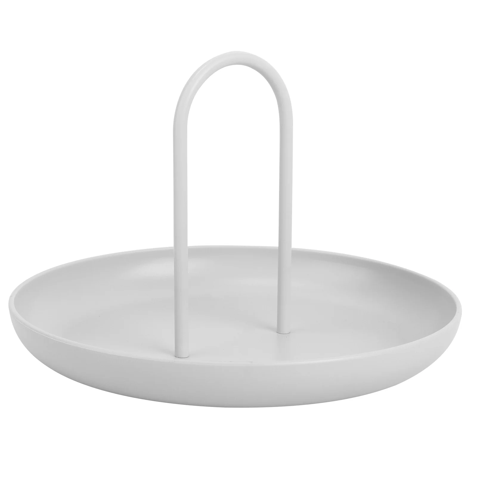 

1Pcs White Storage Tray Round Tray Desktop Organizer Hallway Sundries Holder Decorative Plate for Household Storage and