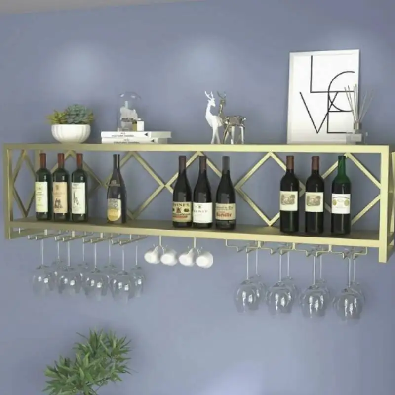 

Economic Unique Originality High-quality Rustic Wine Cabinet Luxury Storage Display Antique Wall Lighted Metal Bar Decoration