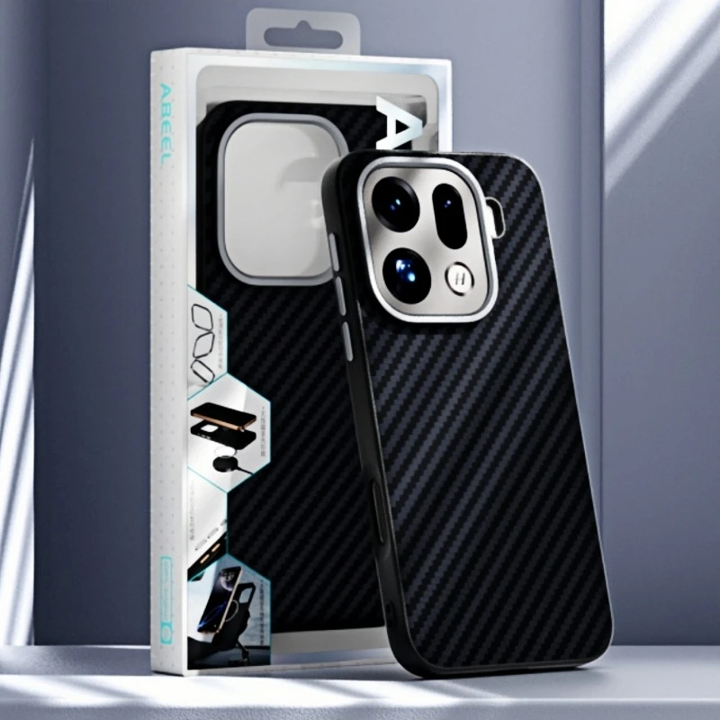 For OPPO Find X9 Pro Case Carbon Fiber Texture Built in For Magsafe Metal Lens Protection Cover for OPPO Find X9 X9Pro 5G Shell