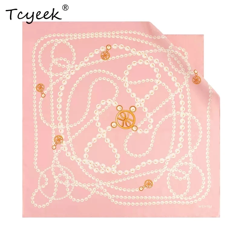 

Tcyeek, 14MM 100%Mulberry Slik Elegant Kerchief, 75cm Women French Printed, Gifts Original Design Scarf, 2024 Autumn A46271QC
