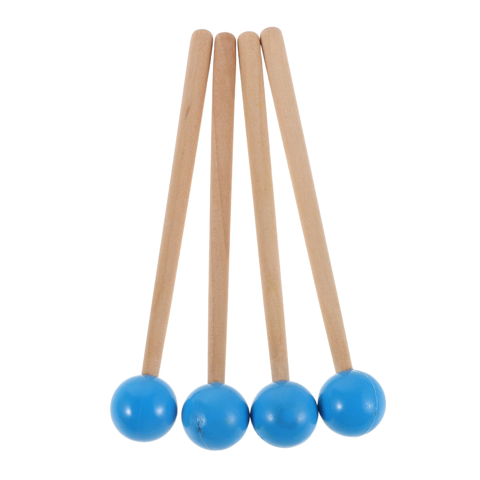 

4pcs Xylophone Mallets Hard Maple Drumsticks Rubber Wood Handle Percussion Sticks For Marimba Glockenspiel Blue Instrument