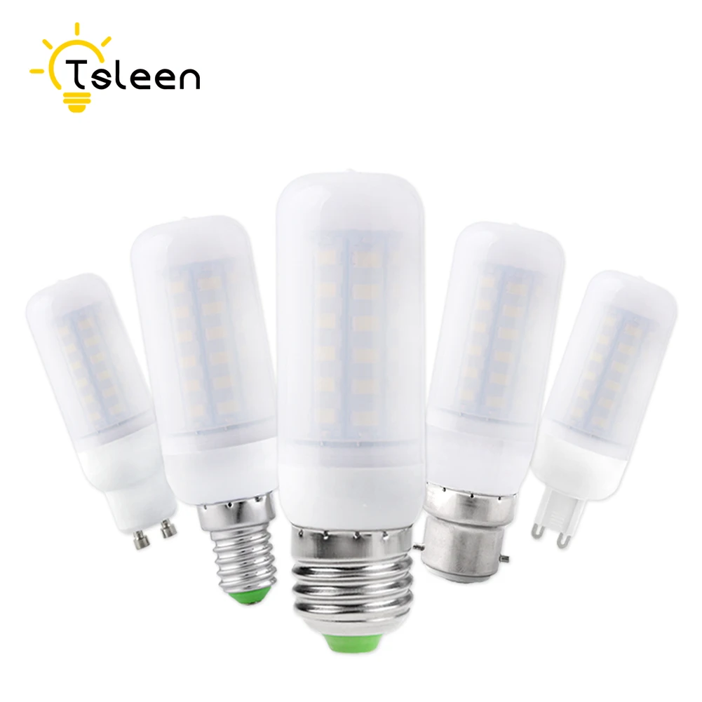 

TSLEEN 5Pcs Bright E14 E27 B22 G9 GU10 Base Milky White 7W 9W 12W 15W 20W 25W 5730 Chip LED Corn Bulb Light Cool Warm White Lamp