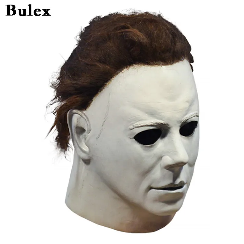 Bulex Halloween 1978 Michael Myers Mask Horror Cosplay Costume Latex Masks Halloween Props for Adult White High Quality