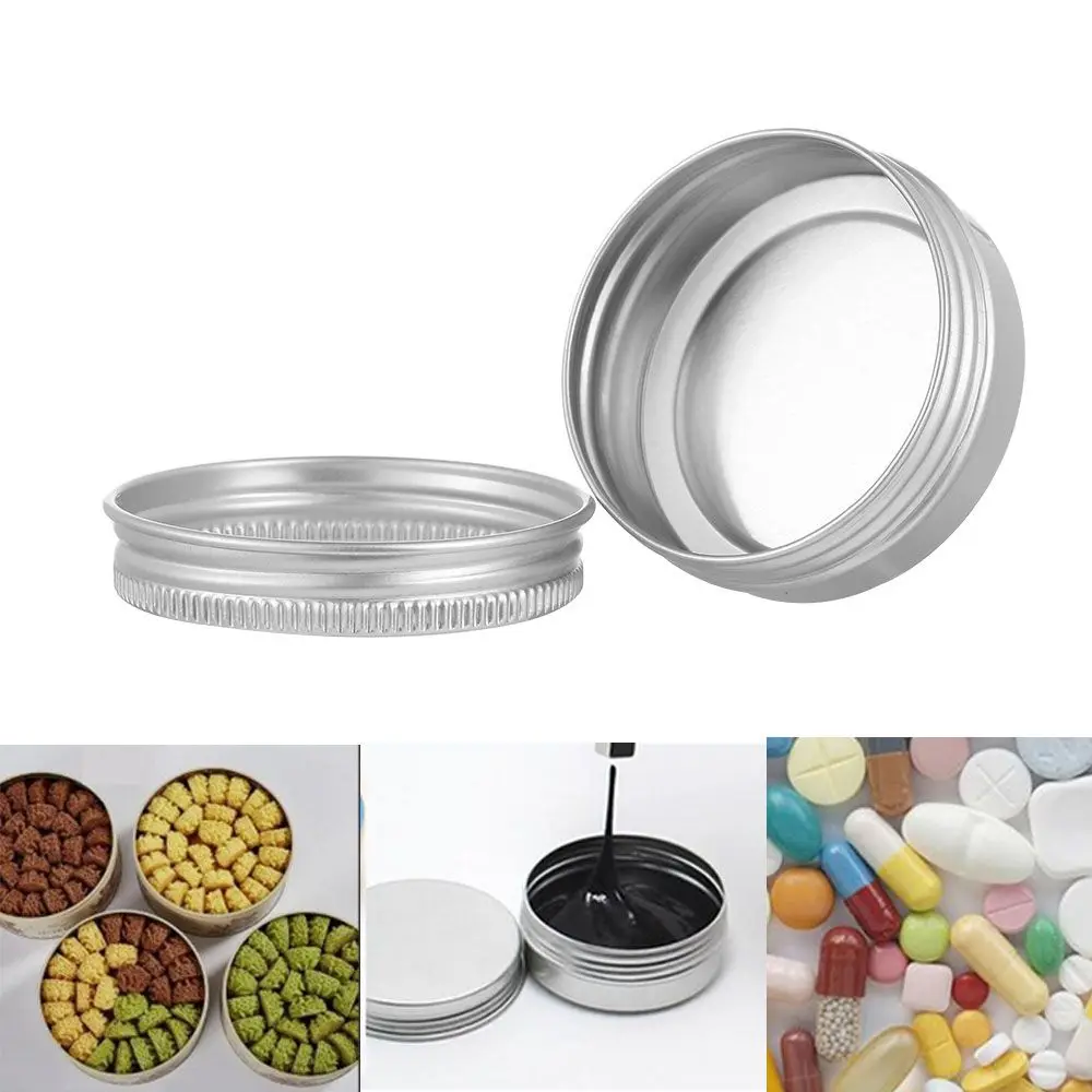 10-150 مللي متر قابلة لإعادة الاستخدام مستديرة فارغة الألومنيوم زجاجات التجميل القصدير وعاء بلسم الشفاه جرة الحاويات النفط الشمع مخزن للمكياج تخزين المنزل #2