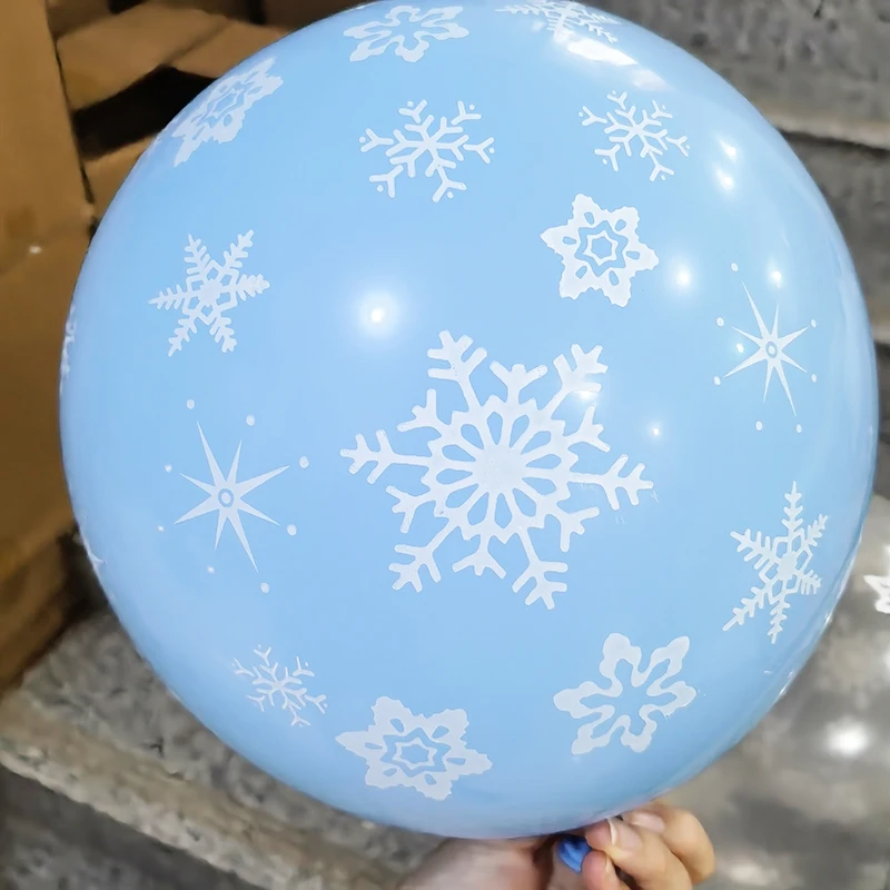 Globos de látex de copo de nieve para Navidad, suministros de cumpleaños congelados de 12 pulgadas, decoración de fiesta de año nuevo, Globo de boda, Globo de aire de Año Nuevo, 20 piezas