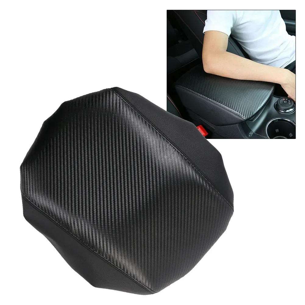 Carbon Armrest Cover Cover Faux Leather Armrest Car For Ford Explorer 2011-19 Grain Parts Protector Replacement Replaces