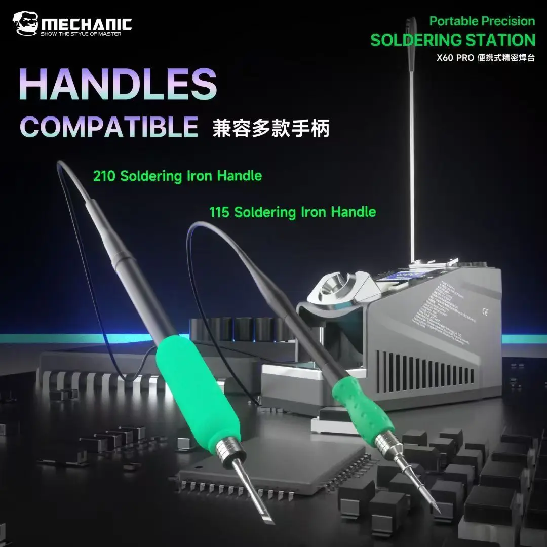 MECHANIC X60 Pro Portable Precision Soldering Station 60W Fast Heating Compatible 210/115 Handle for Electronics Welding Repair 4