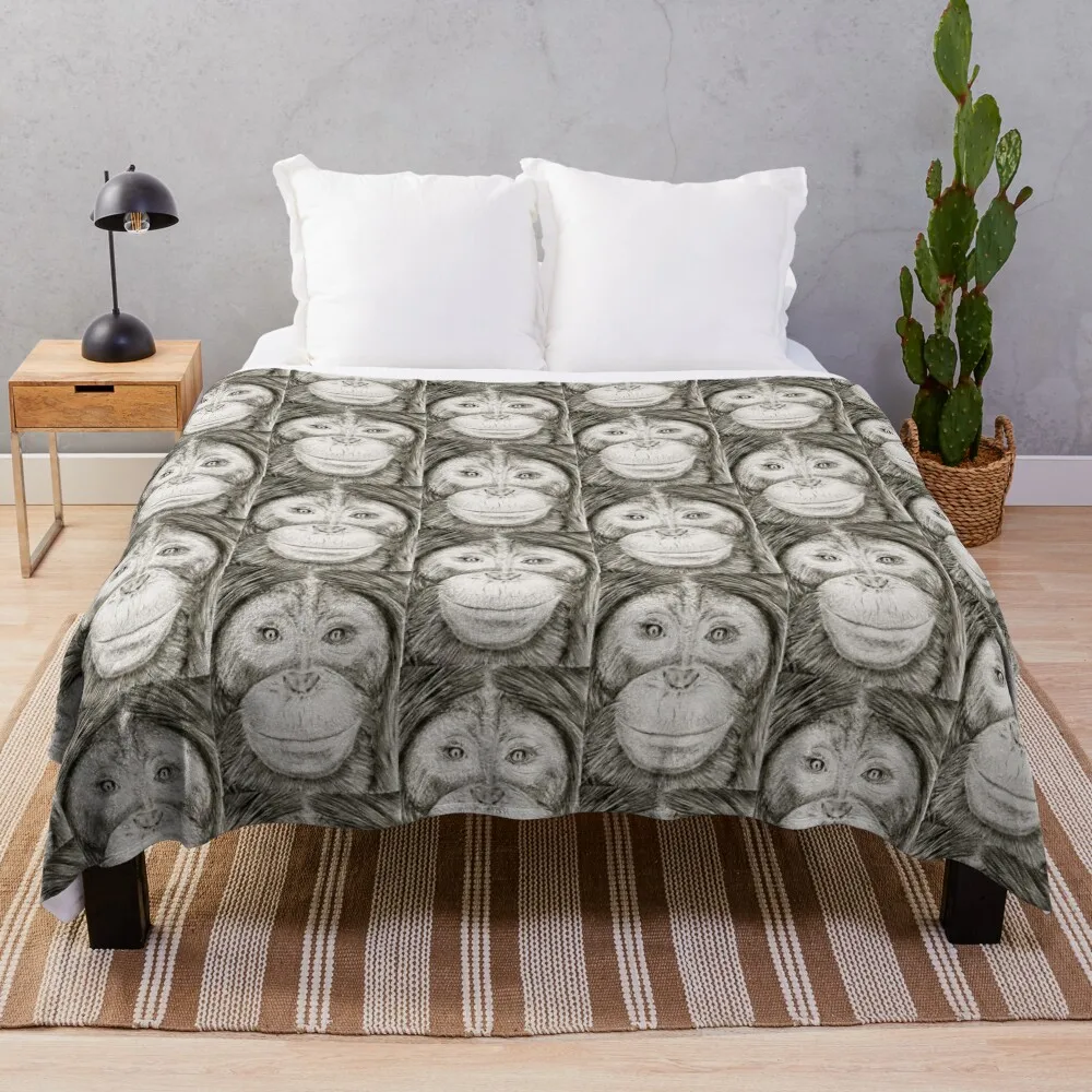 Orangutan Throw Blanket Kid'S anime Soft Blankets