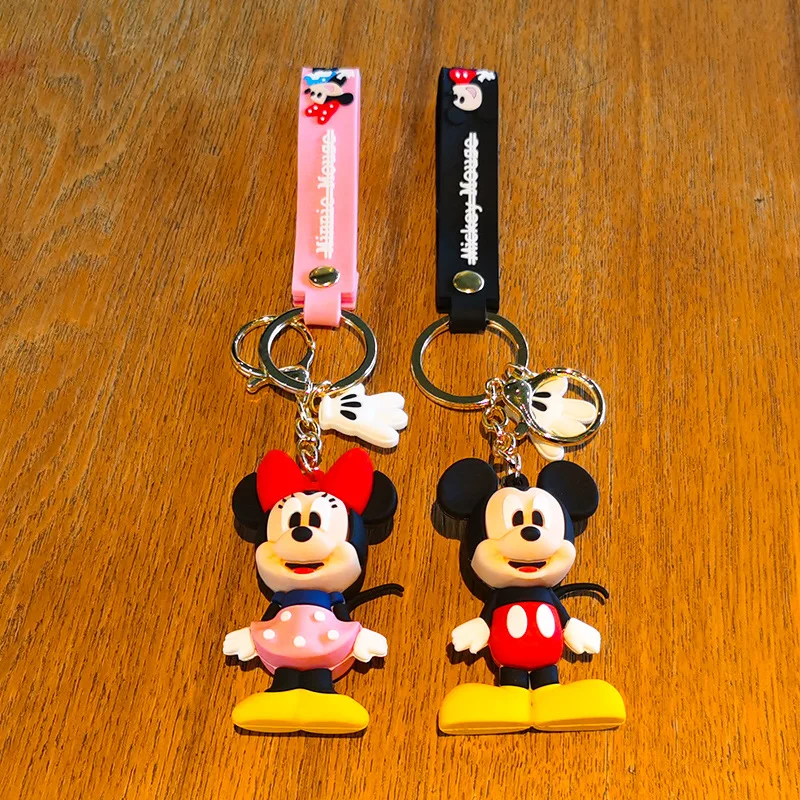 Disney Anime accessori Mickey portachiavi Cartoon Cute Minnie portachiavi borsa per studenti ciondolo appeso portachiavi per auto coppia regalo per