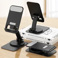 New 360 Degree Rotating Aluminum Alloy Phone Holder Portable Foldable Lazy Desktop Live Bracket Metal Phablet Phone Stand