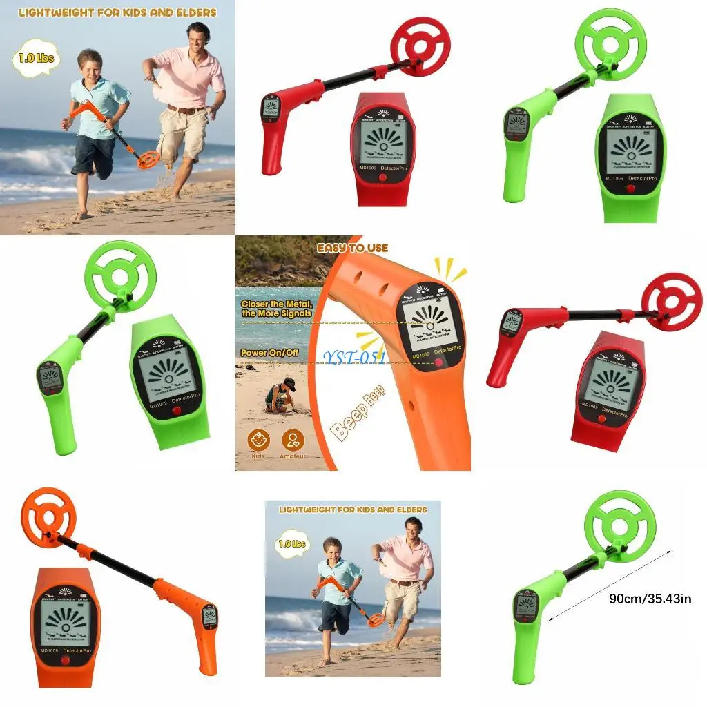 

E15A Kids Adjustable Treasure Detectors with Visual LCD Display Ergonomic Lightweight Design for Outdoors Metal Ages 5 12
