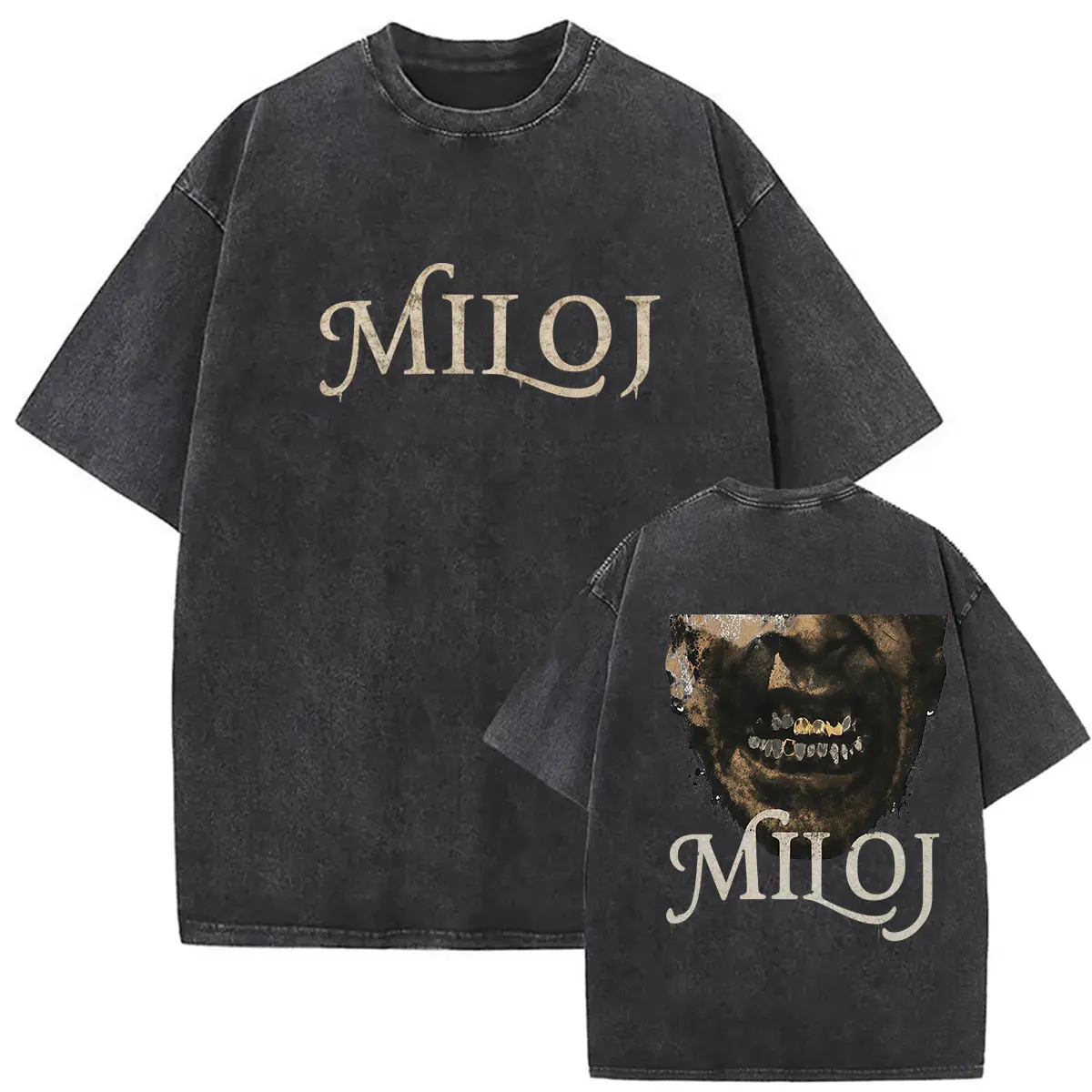 Vintage Washed Cotton T Shirt Milo J La Vida Era Mas Corta Tour 2026 Graphic T-shirts Men's Gothic Hip Hop Short Sleeve T-shirt