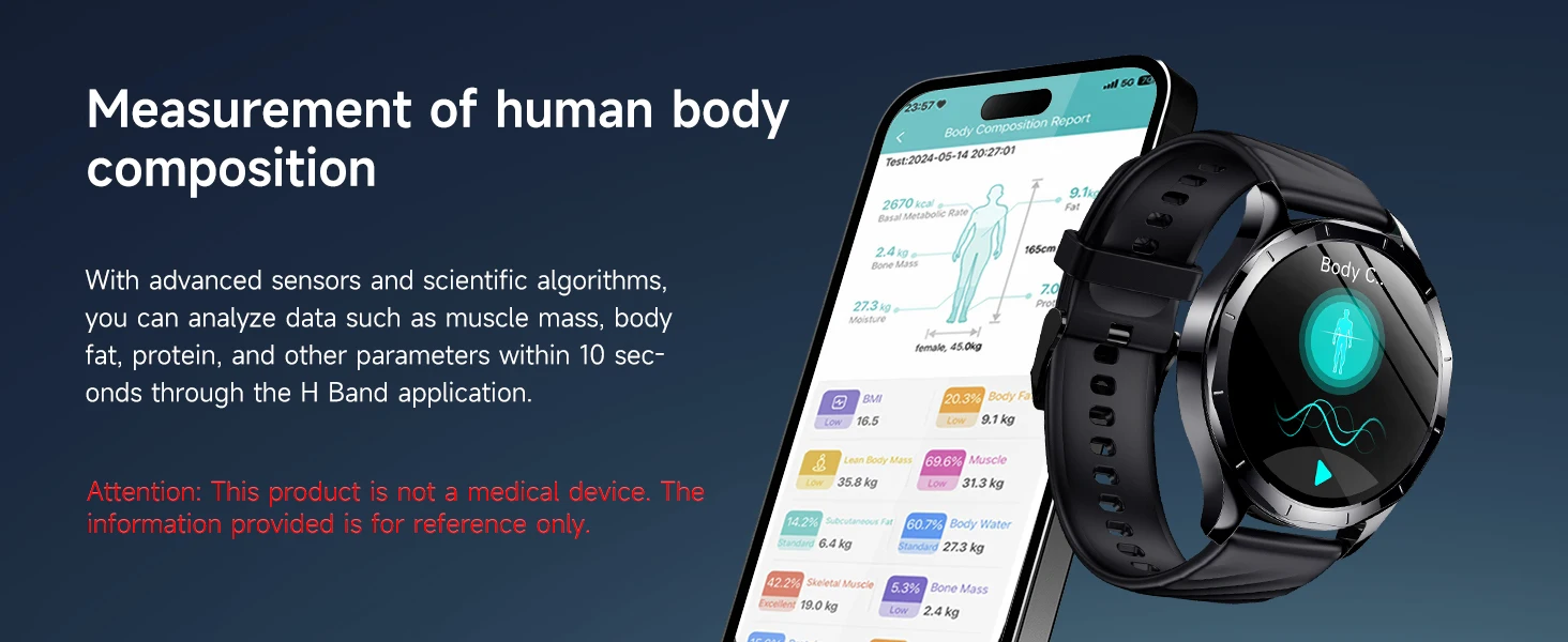 Marsyu Neue Gesundheits-Smartwatch EKG+PPG HRV Blutfette Harnsäure Mikrountersuchung Taschenlampe UI Sprachanruf Smartwatch für Männer und Frauen – Detail 6